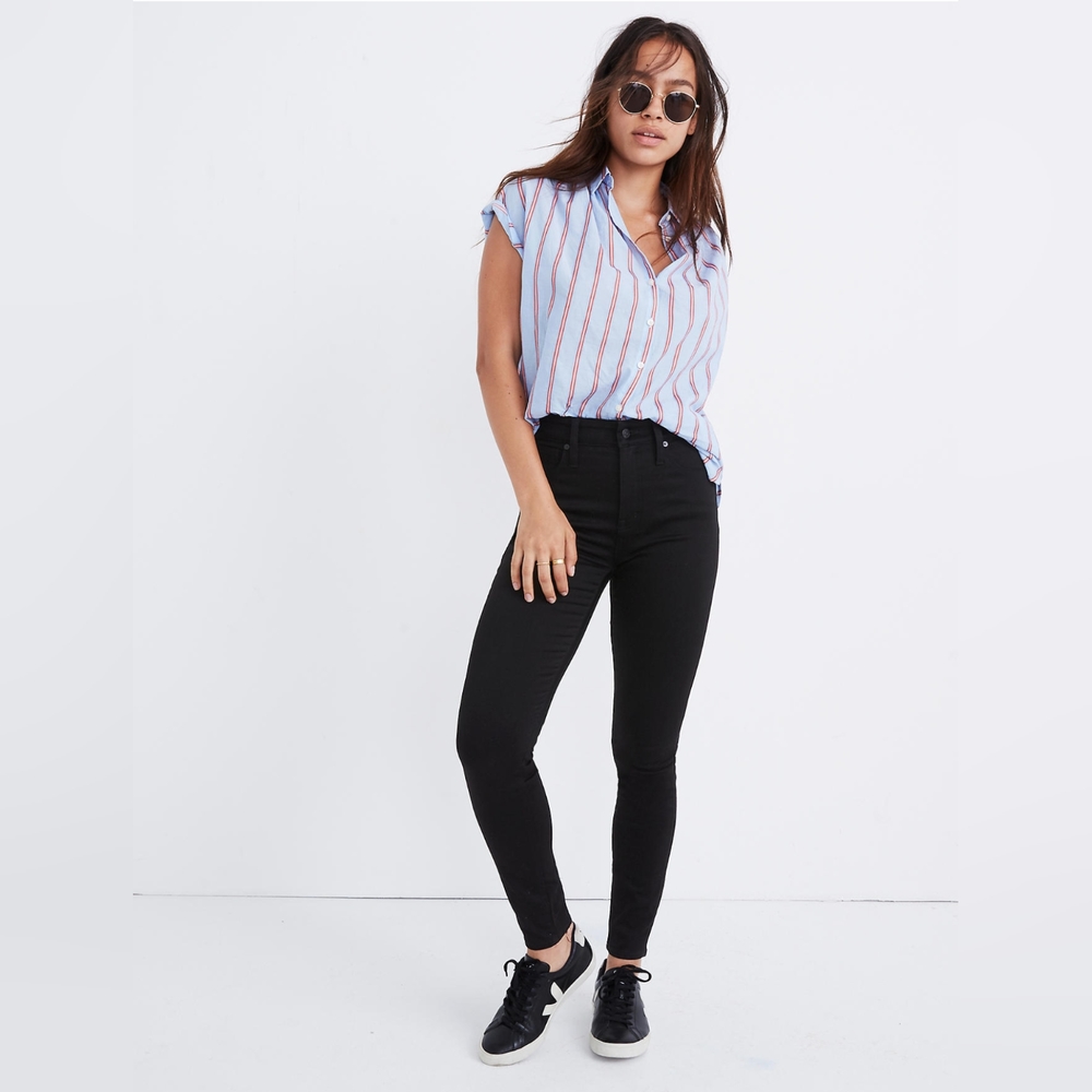 Madewell Curvy TALL High-rise Skinny Jeans in Black Size 28